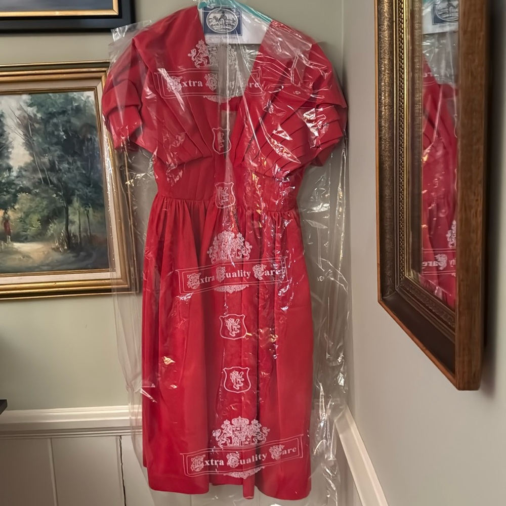 ALEXANDER MCQUEEN Cocoon Gown Dress In Valentine Red Size 8/10  M L Large 44 - Picture 5 of 16
